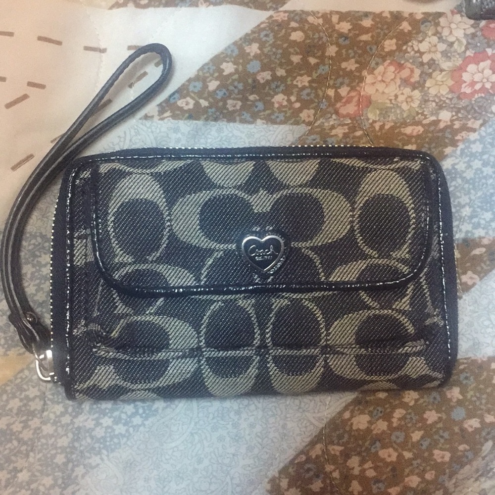 Coach Denim Wristlet